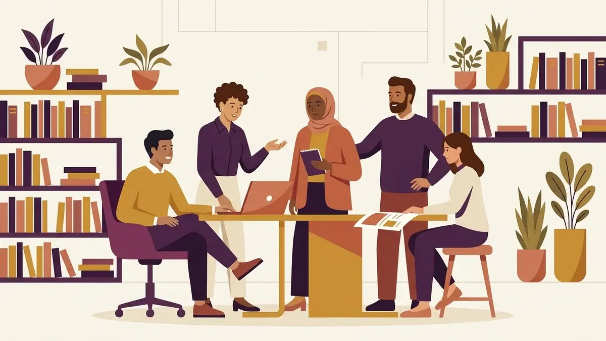 Warp-Wealth-Team im Büro in Leipzig